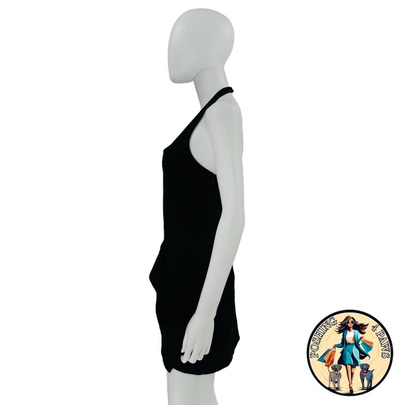 SIMKHAI Luminita Wrap Front Formal Stretch Jersey Mini Dress in Black Size 6 - Picture 7 of 14